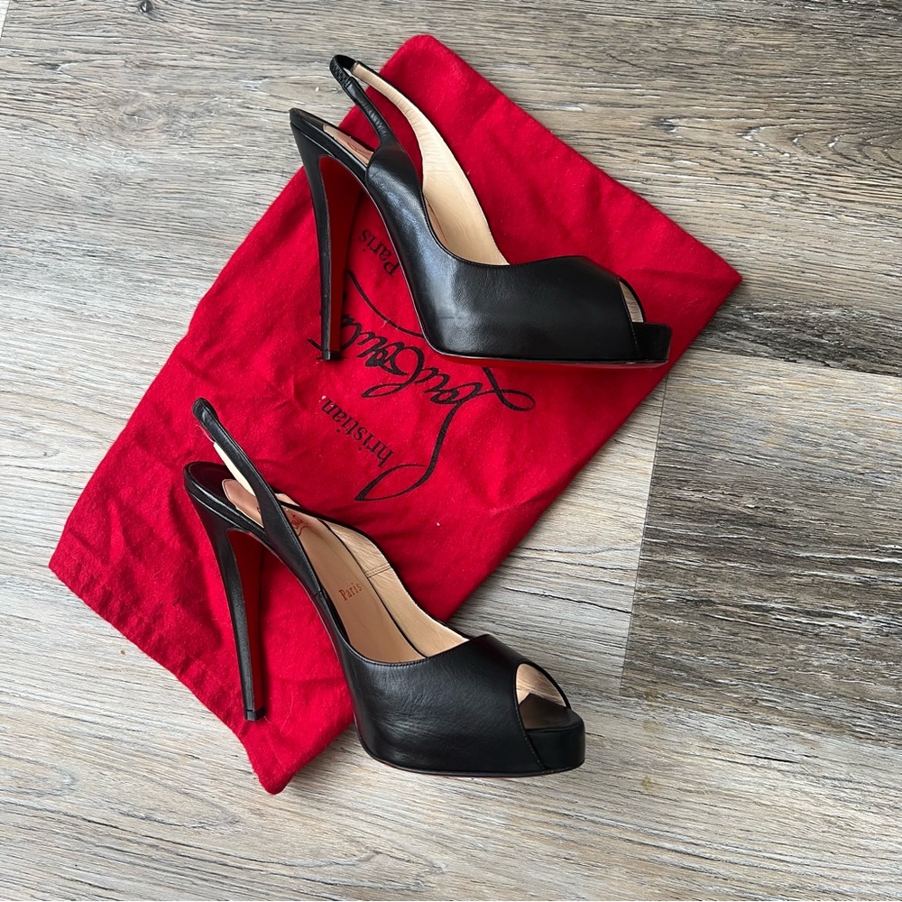 Rare! Christian Louboutin Very Prive Slingback Peep toe pumps